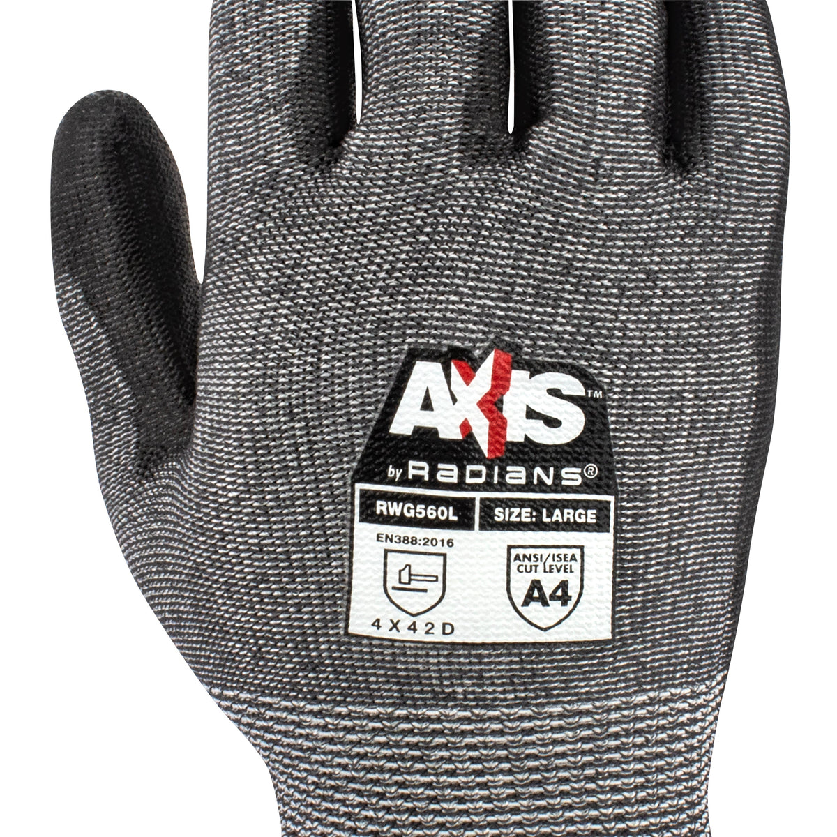 Radians RWG560 AXIS™ Cut Protection Level A4 PU Coated Glove