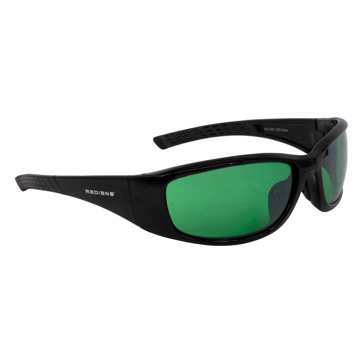 Radians Villume® Indoor Farming Glasses - Black Frame - LED Grow Green Mirror Lens