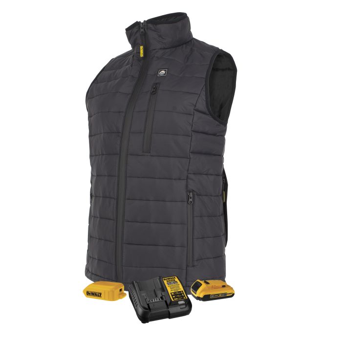 DEWALT DCHV094 Women's Lightweight Puffer Heated Vest Kit – Black – Size M