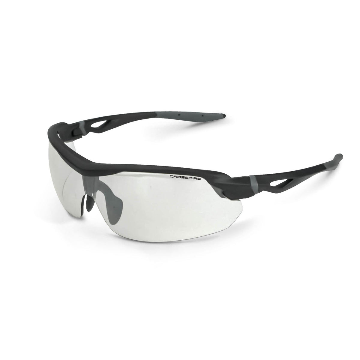 Crossfire Cirrus Premium Safety Eyewear - Matte Black Frame - Indoor/Outdoor Lens
