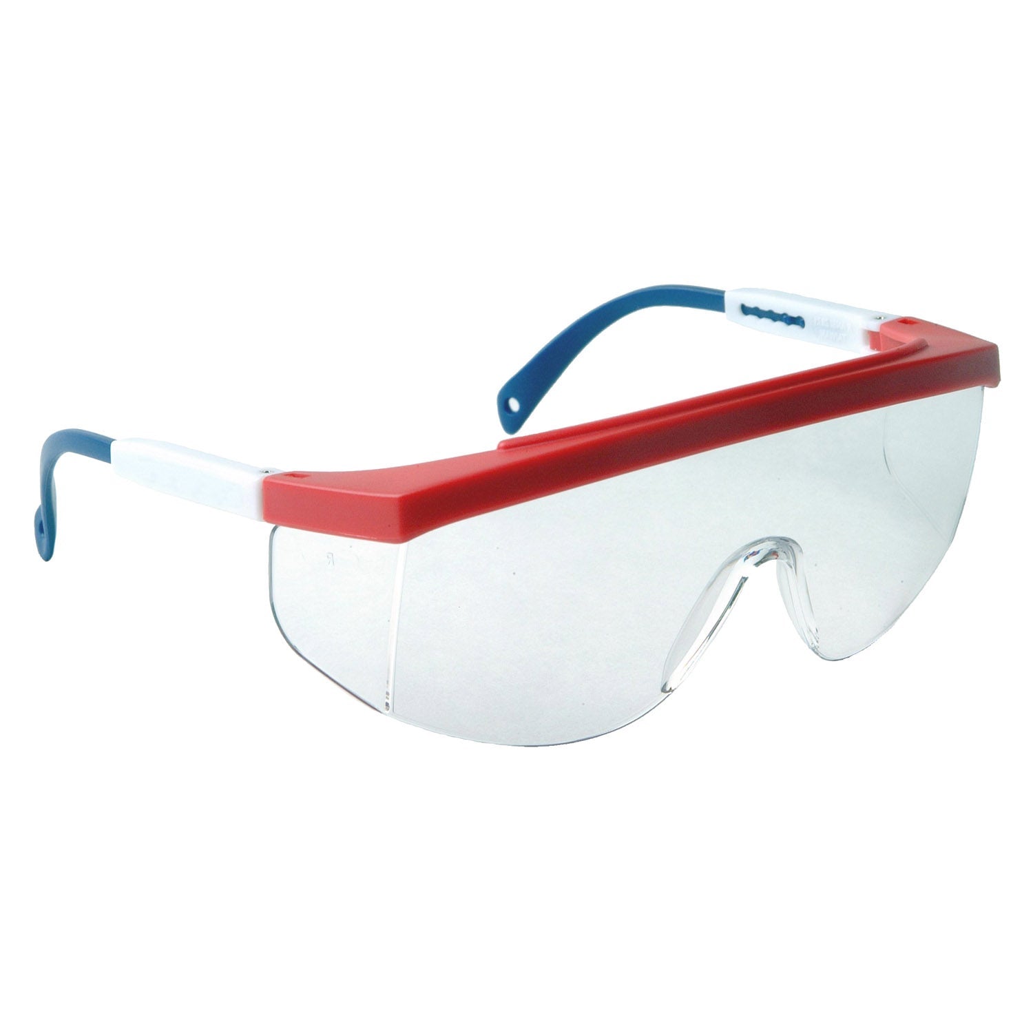 Radians Galaxy™ Safety Eyewear - Red/White/Blue Frame - Clear Anti-Fog Lens