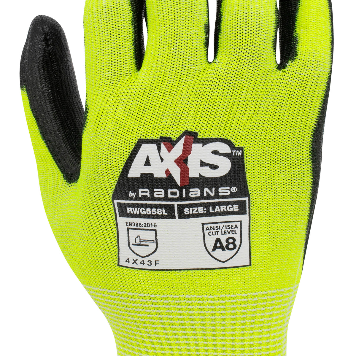 Radians RWG558 AXIS™ Cut Protection Level A8 PU Coated Glove