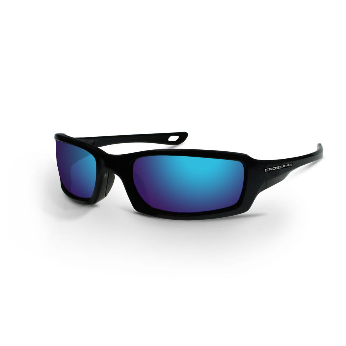 Crossfire M6A Premium Safety Eyewear - Metallic Blue Frame - Blue Mirror Lens