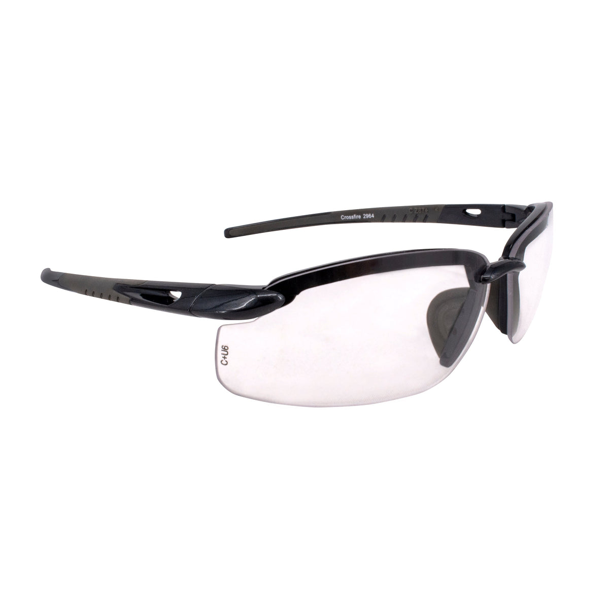 Crossfire ES5 Premium Safety Eyewear - Shiny Pearl Gray Frame - Clear Lens