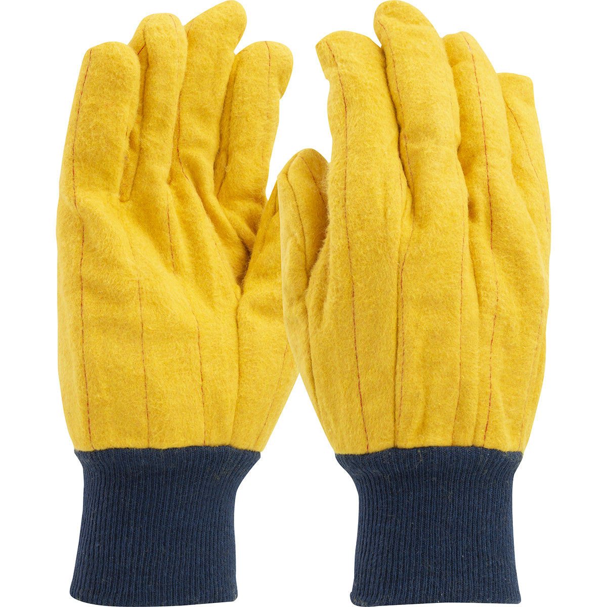 PIP Regular Grade Chore Glove with Double Layer Palm, Single Layer Back and Nap-Out Finish - Knit Wrist – L