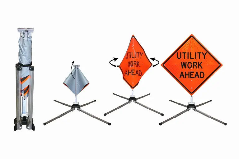 Fold &amp; Roll Sign &amp; Stand System