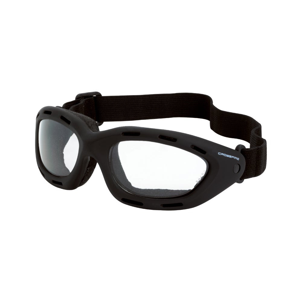 Crossfire Element Foam Lined Safety Goggle - Black Frame - Clear Anti-Fog Lens