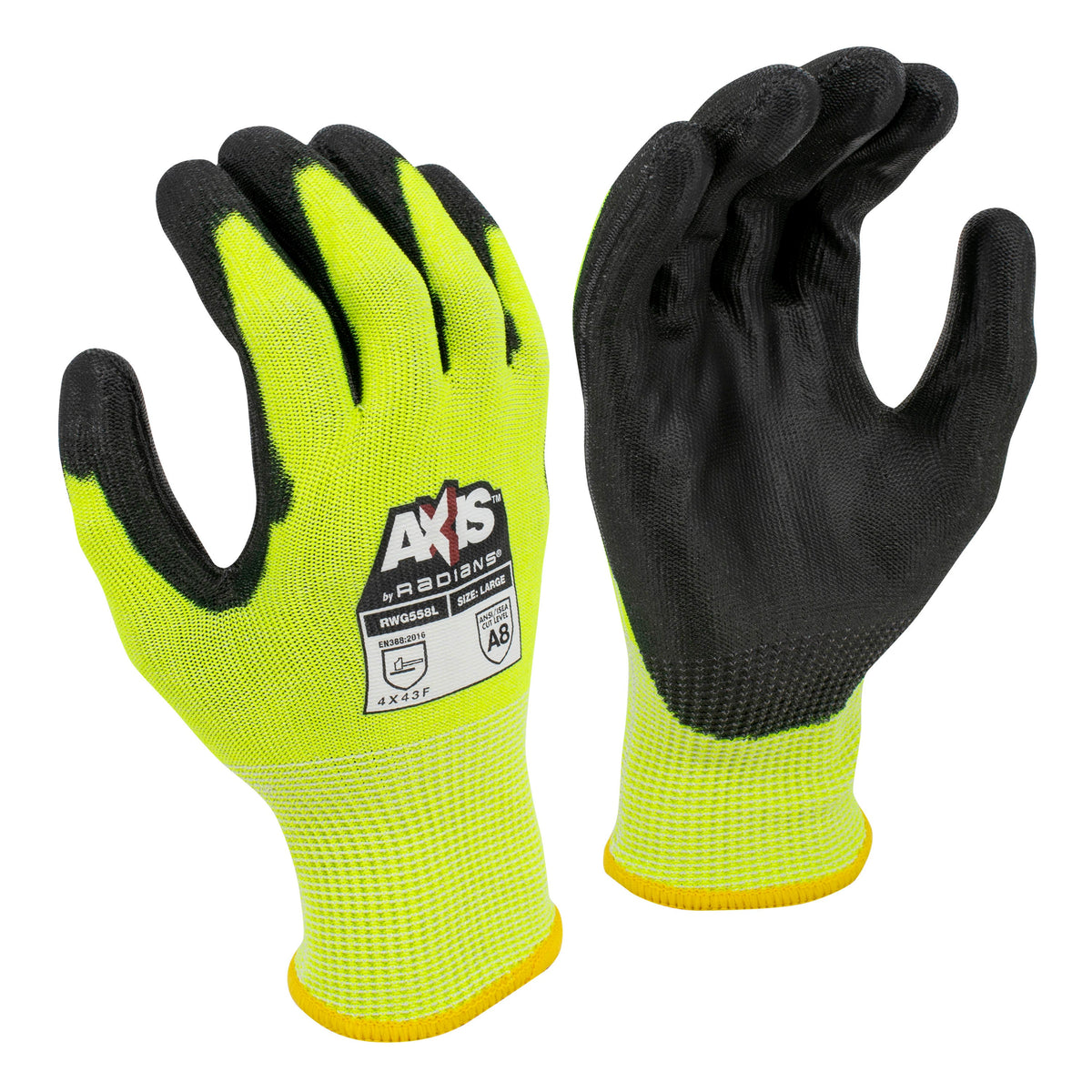 Radians RWG558 AXIS™ Cut Protection Level A8 PU Coated Glove