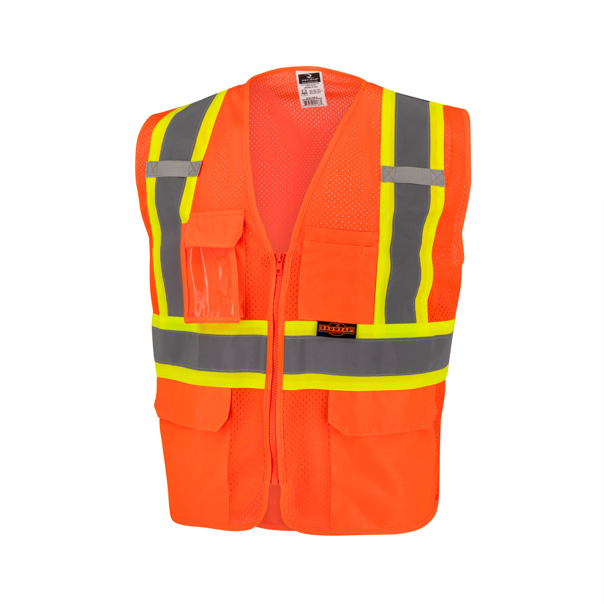 Radians SV232 Class 2 Mesh Surveyor Vest with Side Seam Zippers and Two-Tone Tape