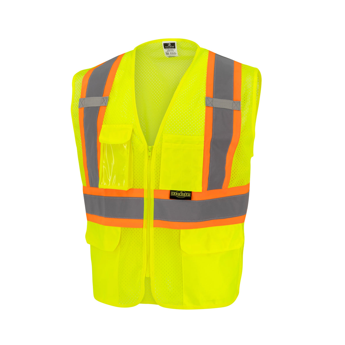 Radians SV232 Class 2 Mesh Surveyor Vest with Side Seam Zippers and Two-Tone Tape