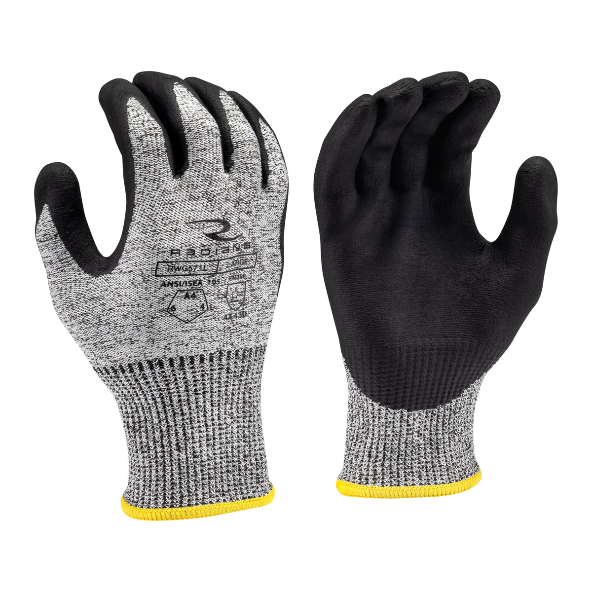 Radians RWG571 HPPE/Polyester Shell A4 Cut Level Foam Nitrile Palm Dip