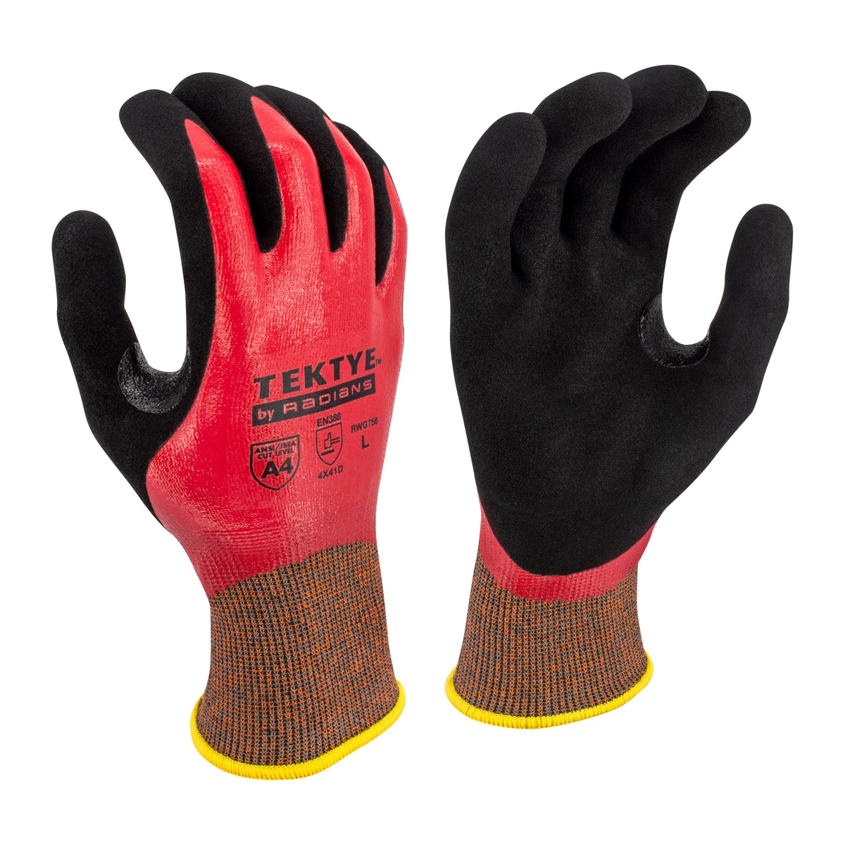 Radians RWG756 TEKTYE® Nitrile Reinforced Thumb A4 Cut Protection Glove