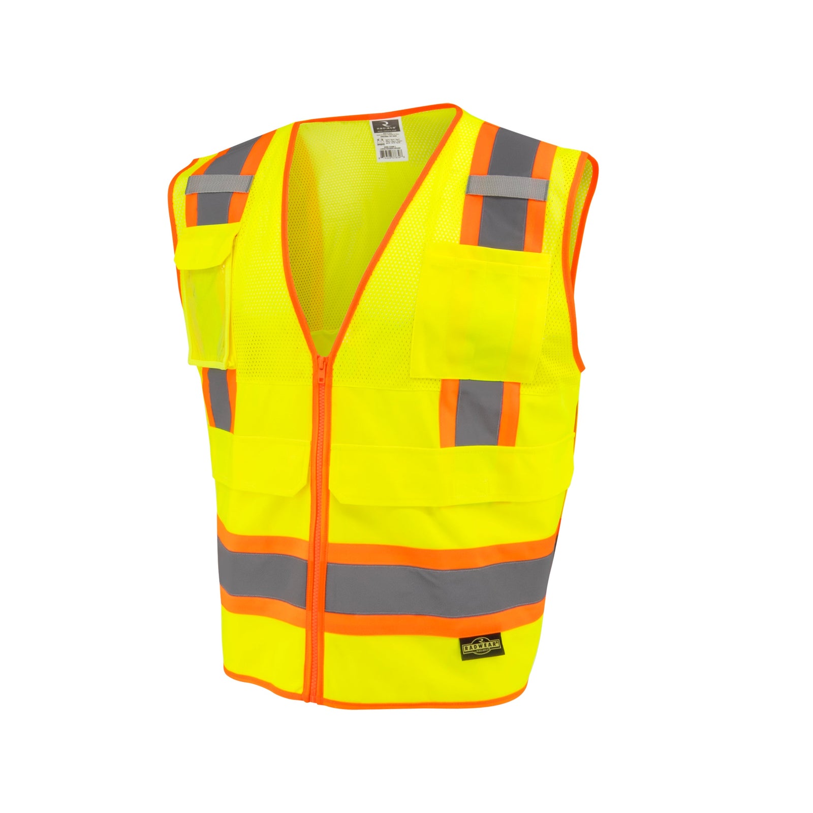 Radians SV69-2 Two Tone Surveyor Type R Class Mesh/Solid Safety Vest with Plan/Tablet Pocket