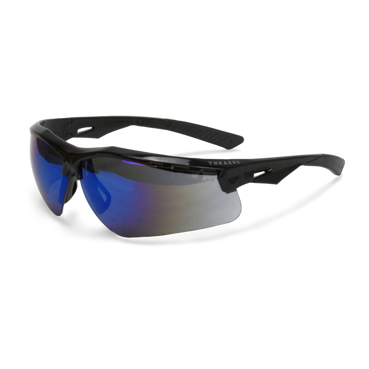 Radians Thraxus™ Safety Eyewear - Black Frame - Blue Mirror Lens