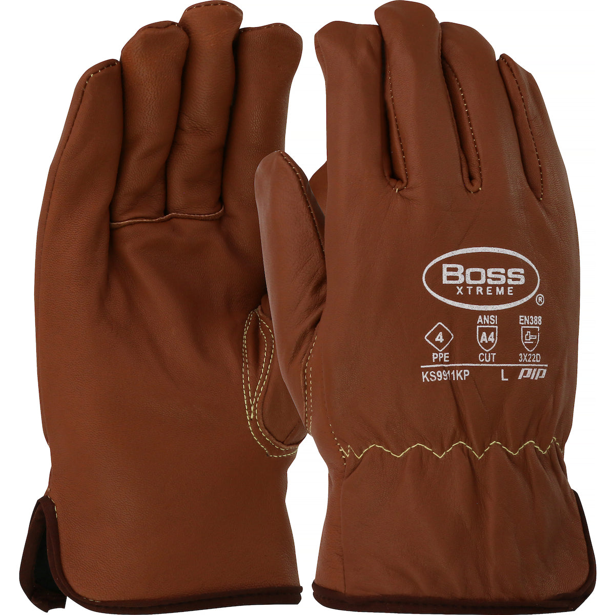 Boss AR Top Grain Goatskin Leather Drivers Glove with Oil Armor™ Finish and Para-Aramid Lining - Fleece Lined Insulation