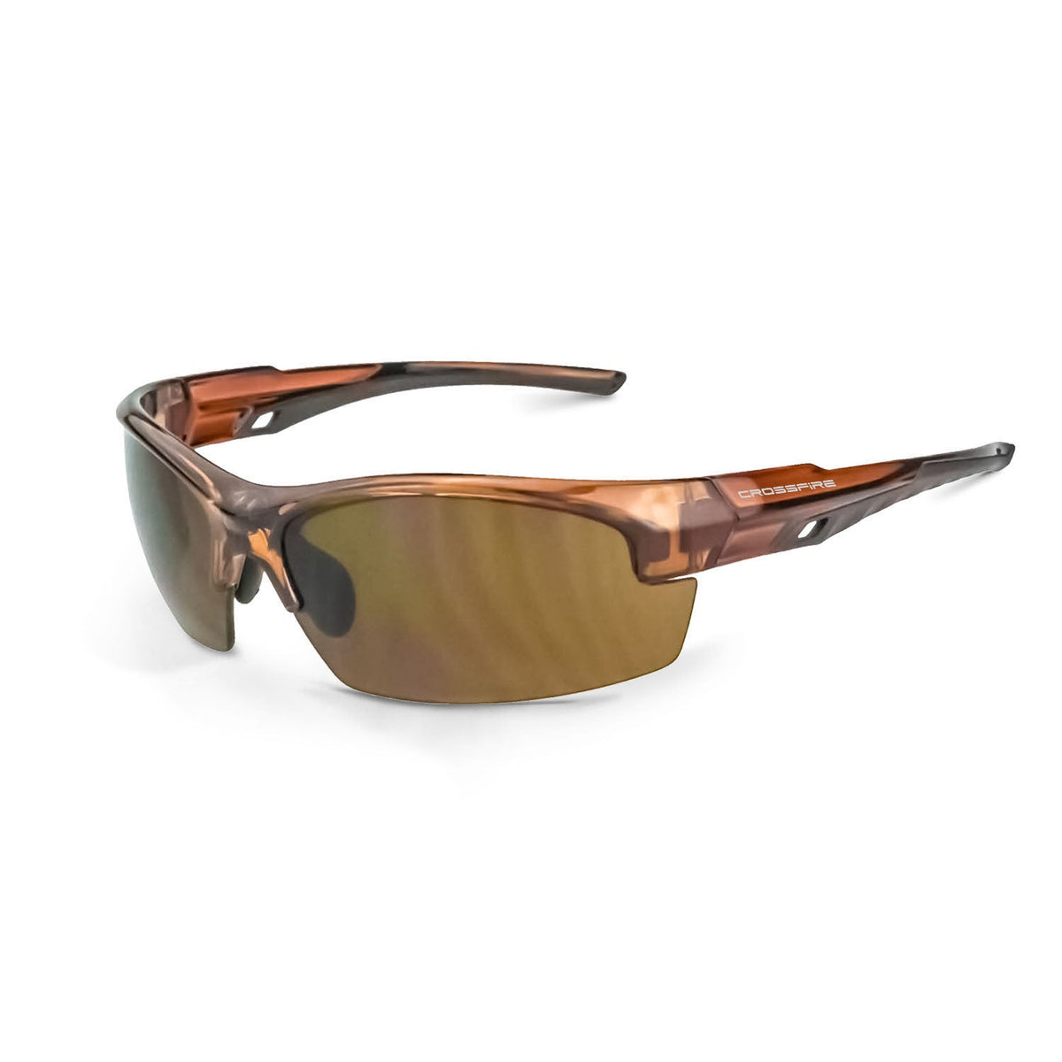 Crossfire Crucible Premium Safety Eyewear - Crystal Brown Frame - HD Brown Lens