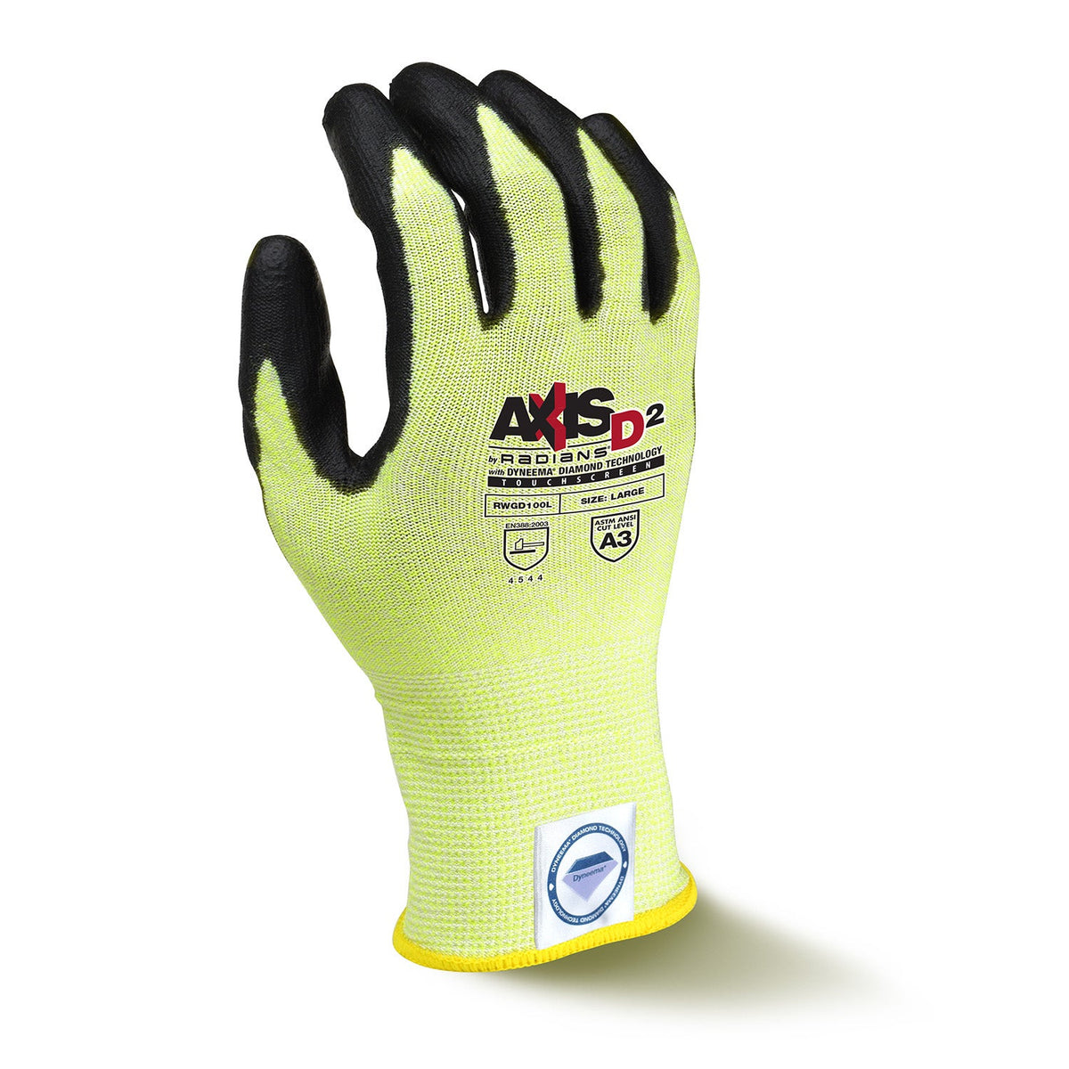 Radians RWGD100 AXIS D2™ Dyneema® Cut Protection Level A4 Touchscreen Glove