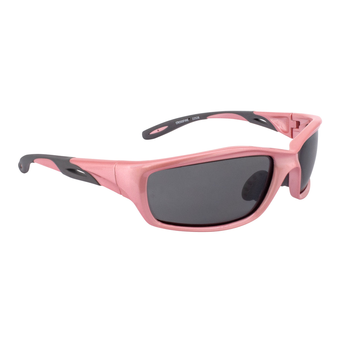 Crossfire Infinity Premium Safety Eyewear - Pearl Pink Frame - Dark Smoke Lens