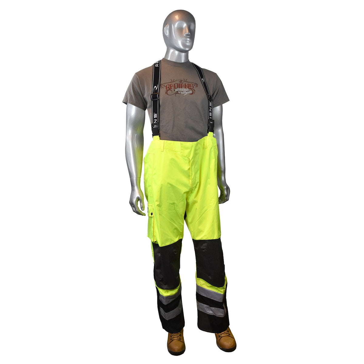 Radians RW32-EZ1Y Heavy Duty Rip Stop Waterproof &amp; Breathable Pants w/Bib