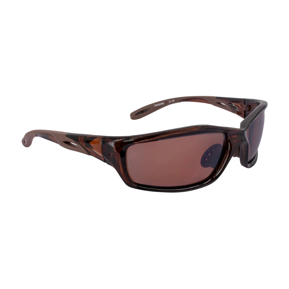 Crossfire Infinity Premium Safety Eyewear - Crystal Brown Frame - Polarized Brown Lens