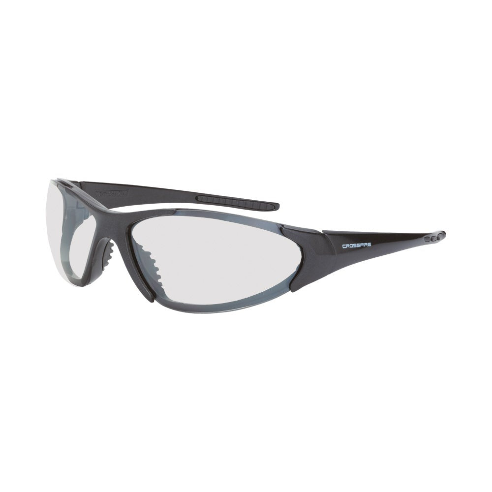 Crossfire Core Premium Safety Eyewear - Shiny Black Frame - Indoor/Outdoor Lens
