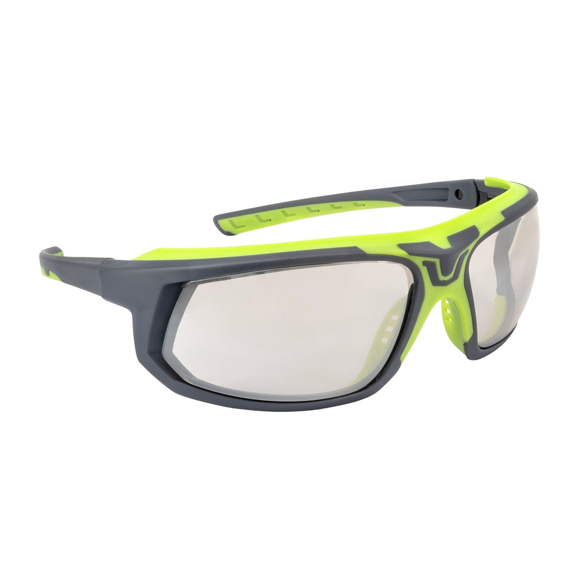 Radians GLYF™ Safety Eyewear with Comfort Soft-Touch Liner - Hi-Vis/Gray Frame, I/O Lens