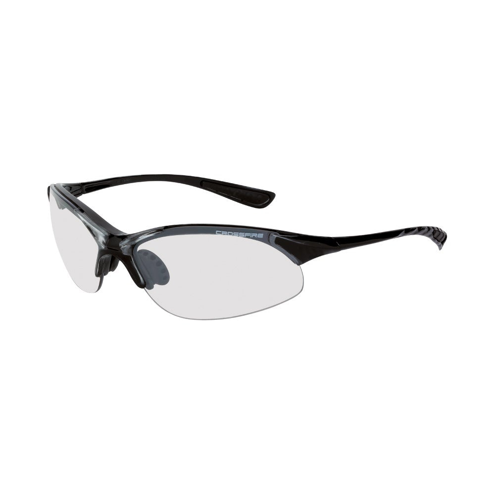 Crossfire XCBR Premium Safety Eyewear - Crystal Black Frame - Indoor/Outdoor Lens