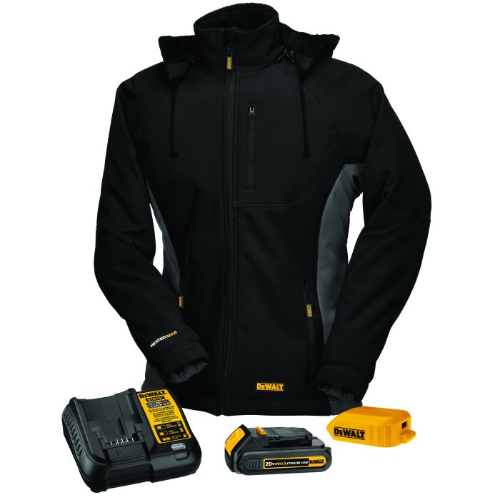 DEWALT DCHJ066 Women's Heated Soft Shell Coat Kit – Black/Gray – Size XS