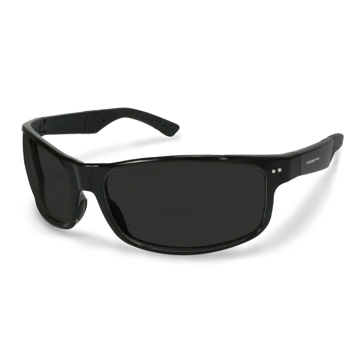 Crossfire CK7™ Premium Safety Eyewear - Shiny Black Frame - Smoke Lens