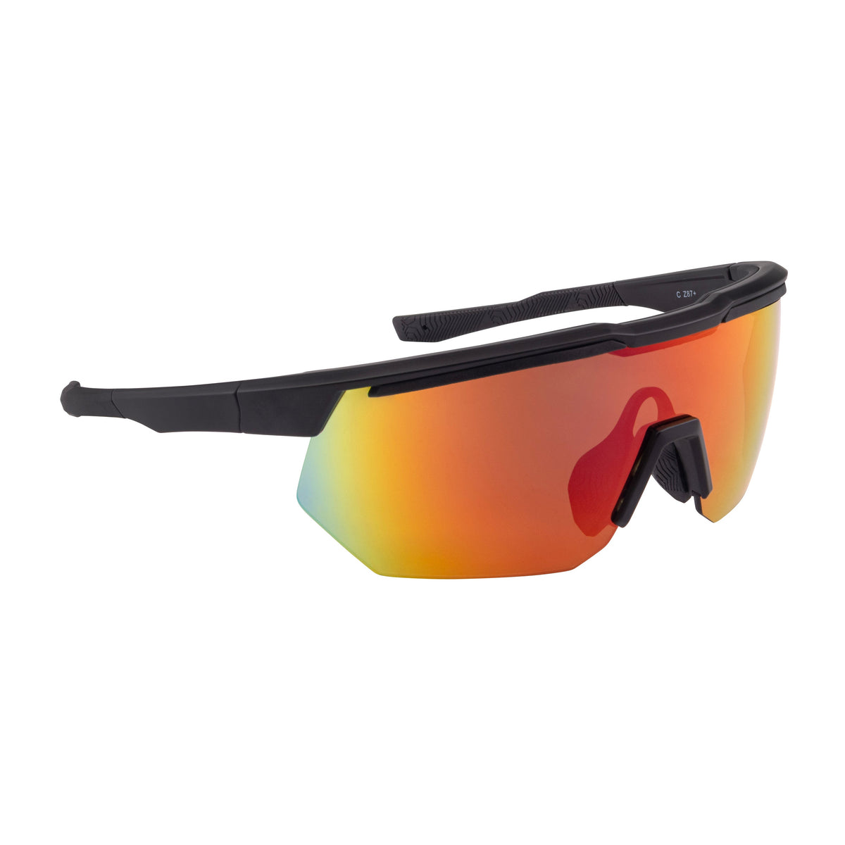 Crossfire SWAZE™ Safety Eyewear - Matte Black Frame - Rainbow Mirror Lens