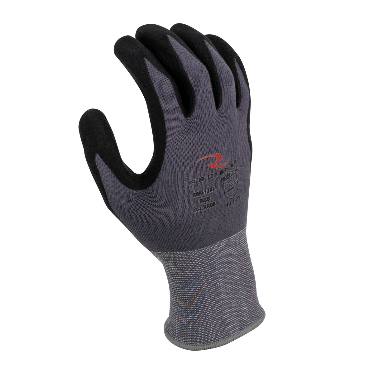 Radians RWG13 Nylon Shell Foam Nitrile Gripper Glove
