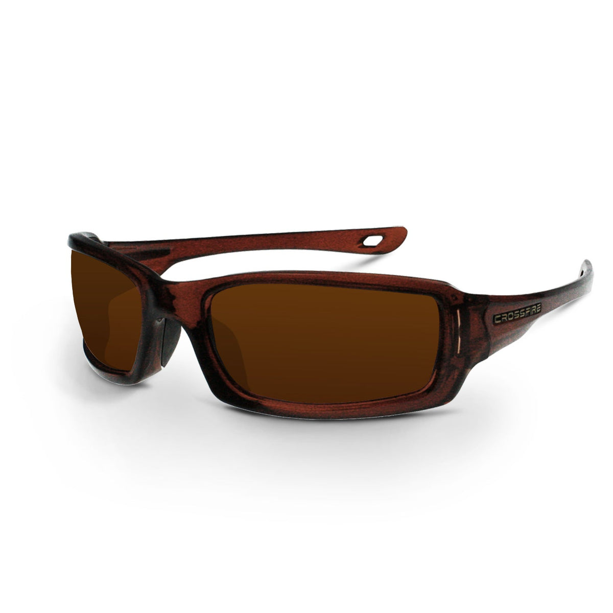 Crossfire M6A Premium Safety Eyewear - Crystal Brown Frame - Silver Mirror Lens