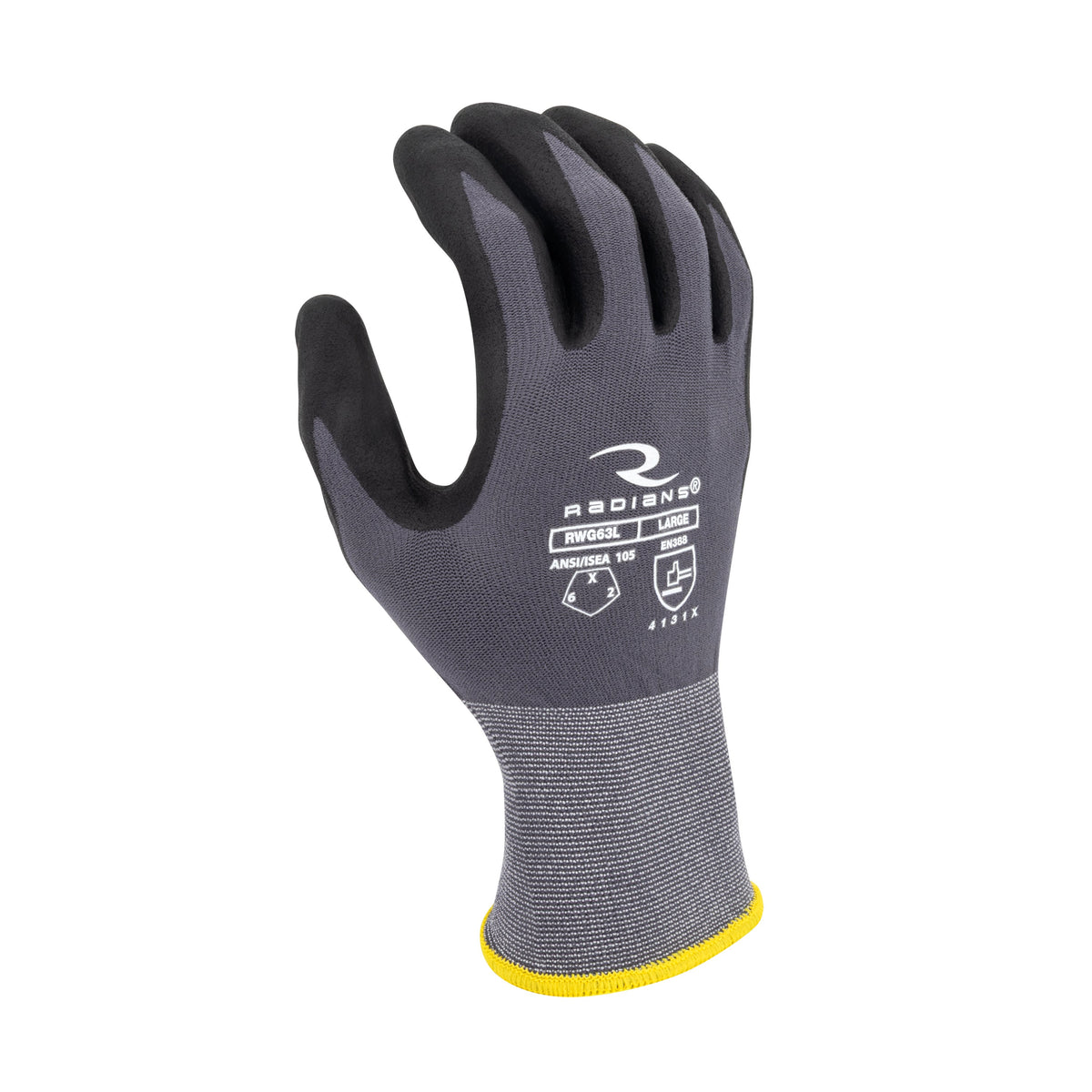 Radians RWG63 Touchscreen Nylon/Spandex Shell with Micro Foam Nitrile Coated Glove