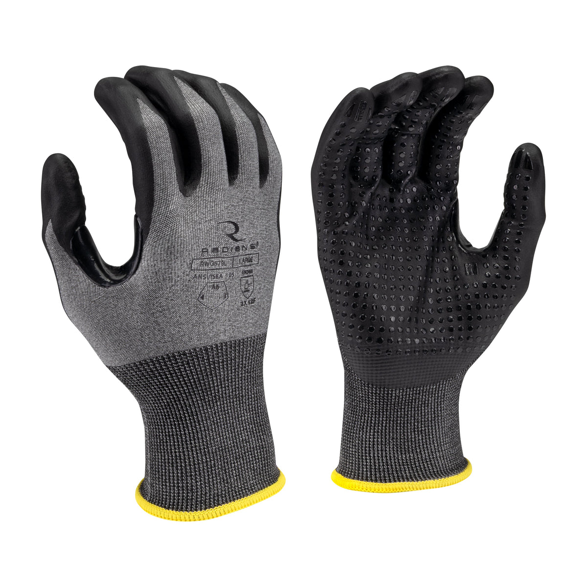 Radians RWG579 HPPE/Tungsten Shell A6 Cut Level Foam Nitrile Dotted Palm Dip