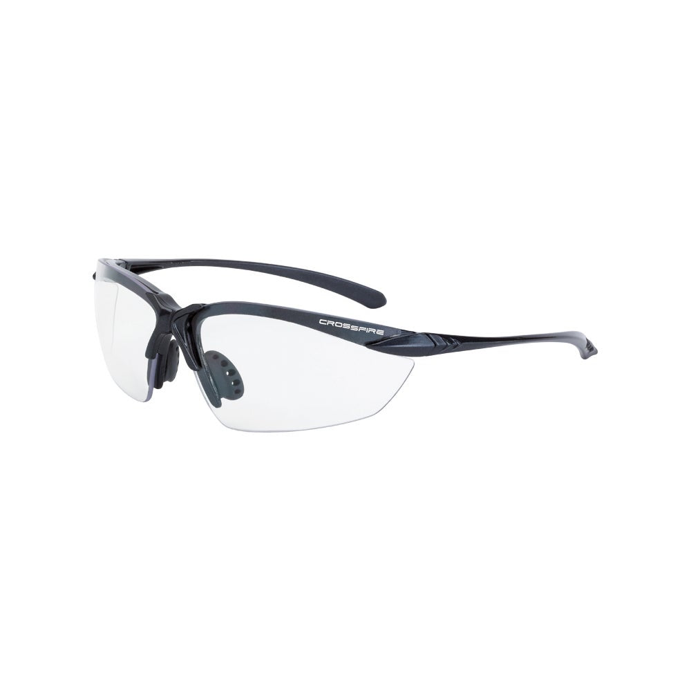 Crossfire Sniper Premium Safety Eyewear - Matte Black Frame - Clear Lens