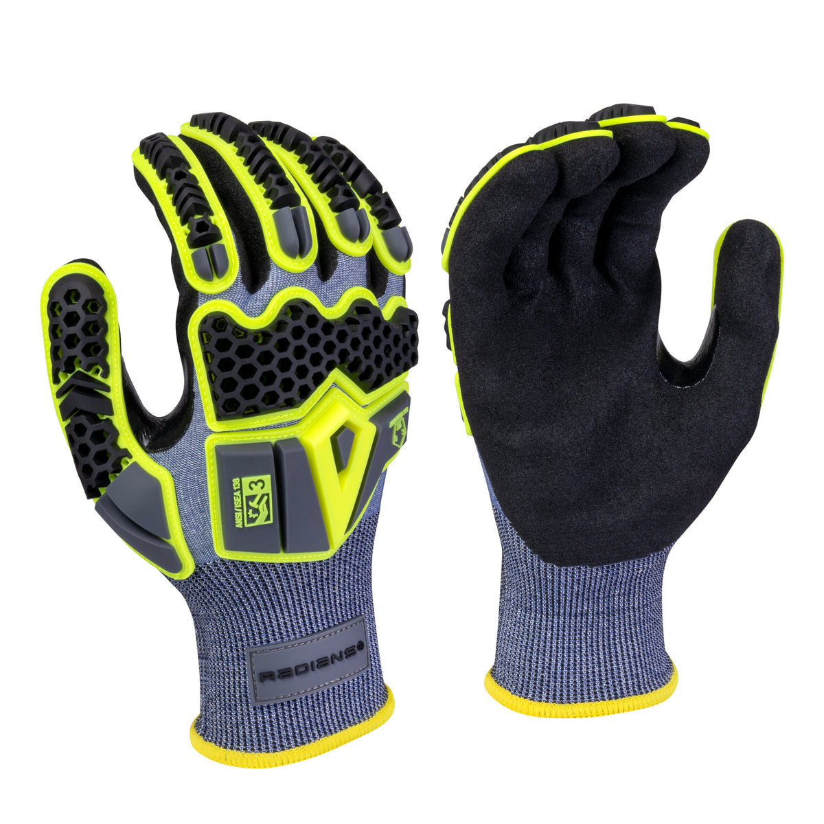 Radians RWG583 HPPE Shell with TPR and Sandy Foam Nitrile Palm A6 Cut Protection Glove