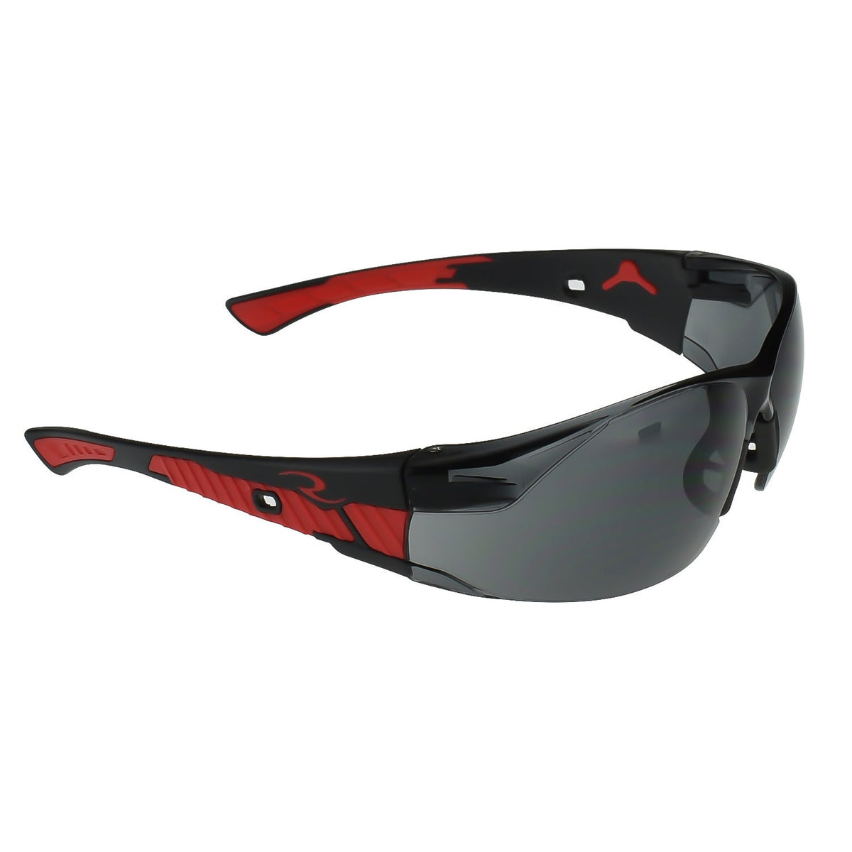 Radians Obliterator™ Safety Eyewear - Black/Red Frame - Smoke Lens