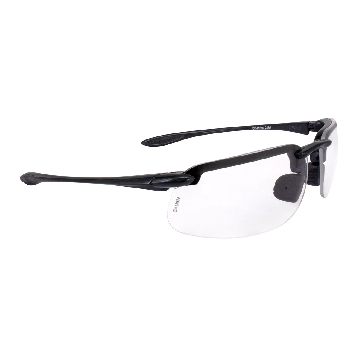 Crossfire ES4 Premium Safety Eyewear - Shiny Pearl Gray Frame - Clear Lens