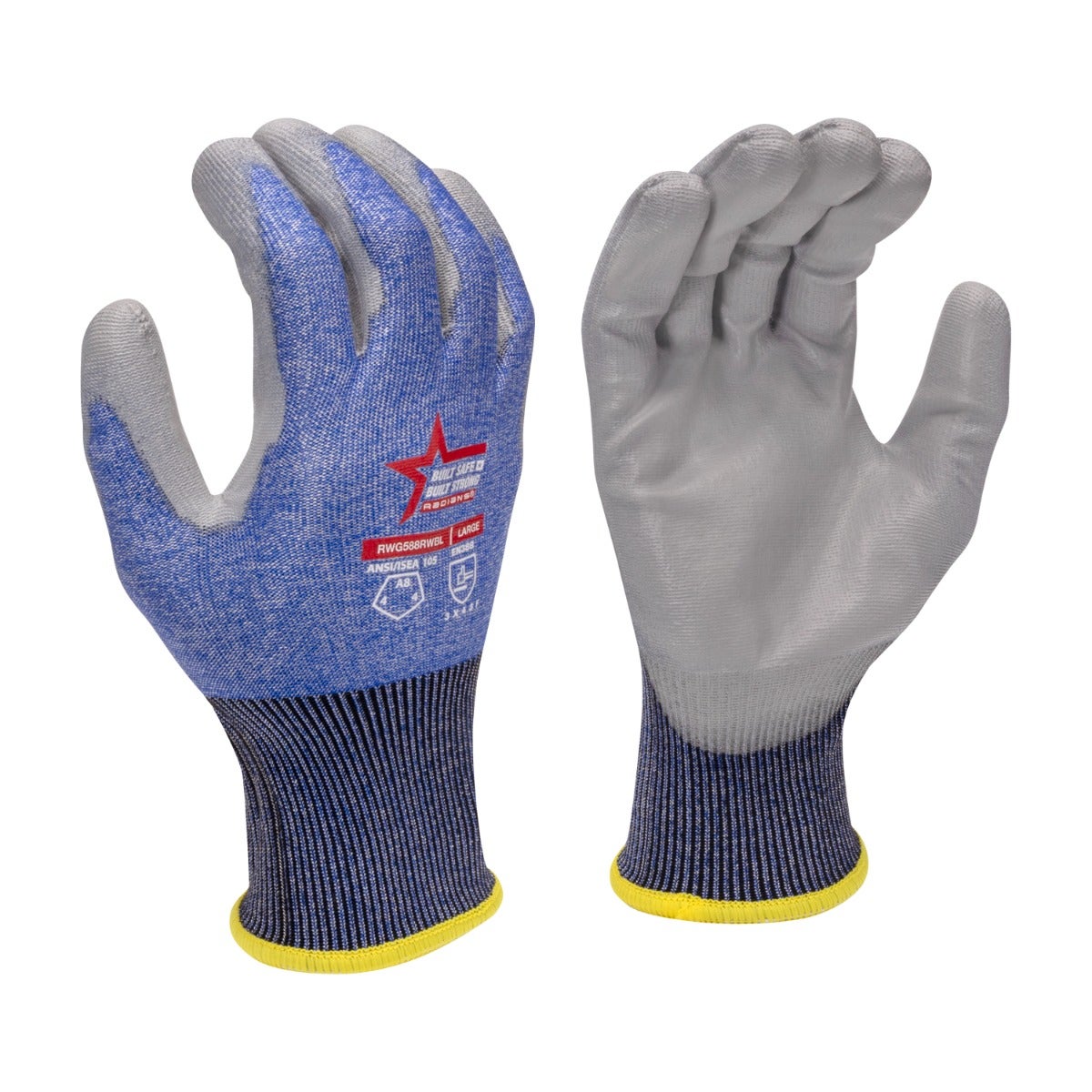 Radians RWG588RWB Limited Edition Build Safe Built Strong™ PU Coated A8 Cut Protection Glove