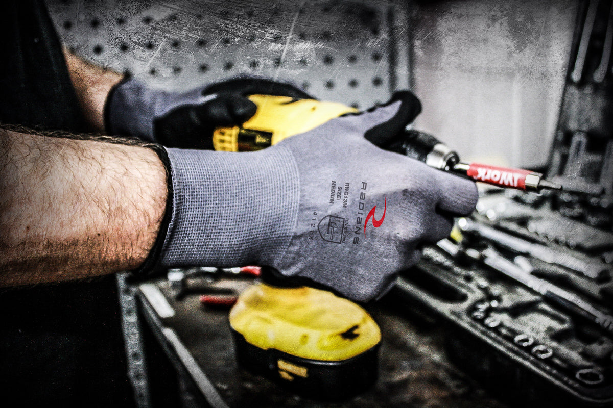 Radians RWG13 Nylon Shell Foam Nitrile Gripper Glove