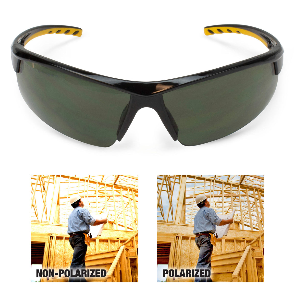 DEWALT DPG99 HDP™ Protective Eyewear - Black Frame - Polarized Smoke Lens