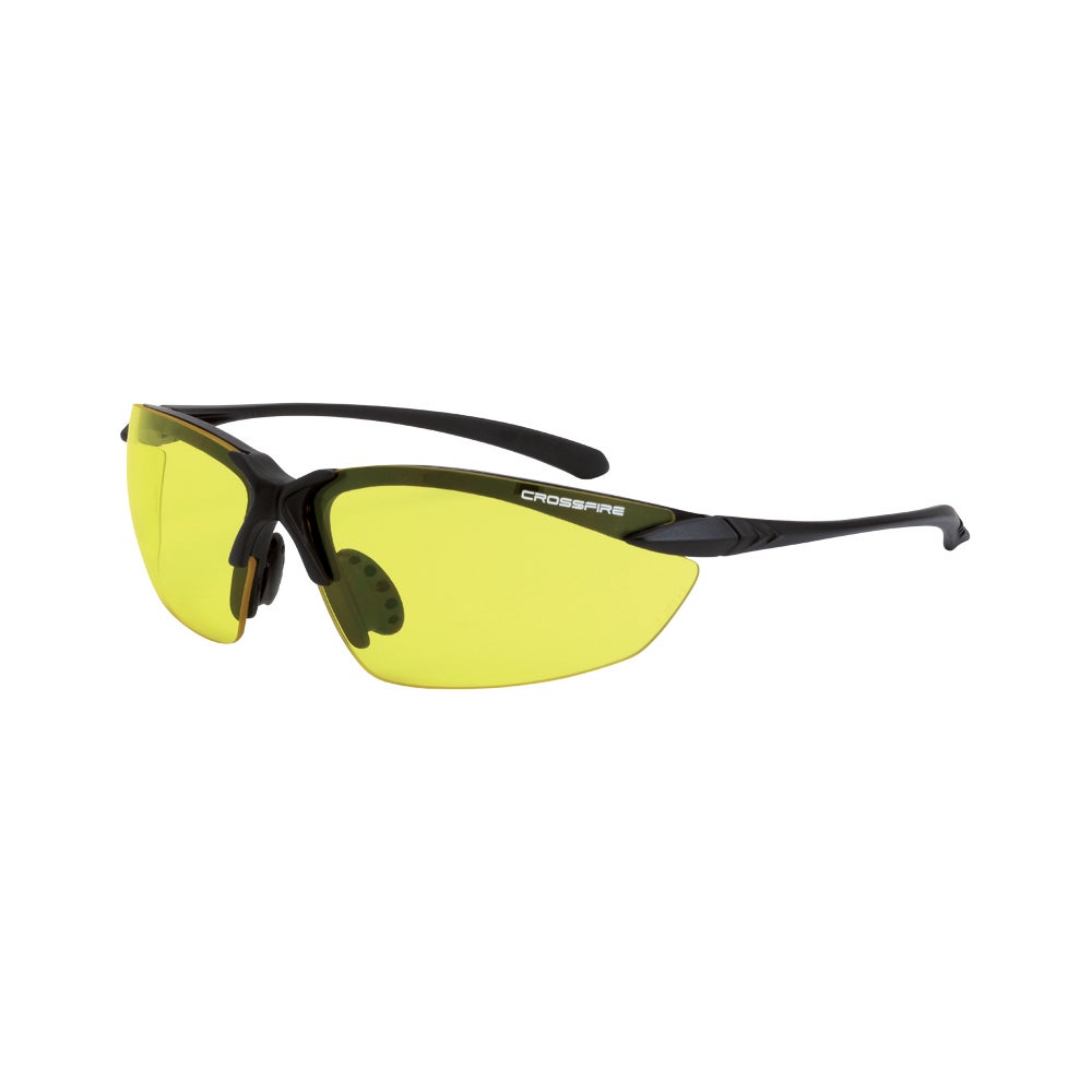 Crossfire Sniper Premium Safety Eyewear - Matte Black Frame - Yellow Lens