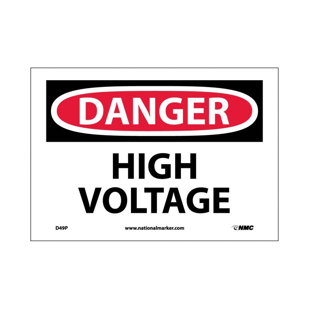Danger - High Voltage Sign, Vinyl, Adhesive-Backed