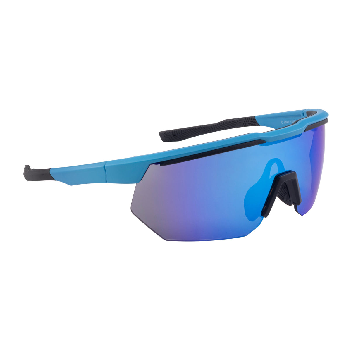 Crossfire SWAZE™ Safety Eyewear - Matte Blue Frame - Mirror Lens