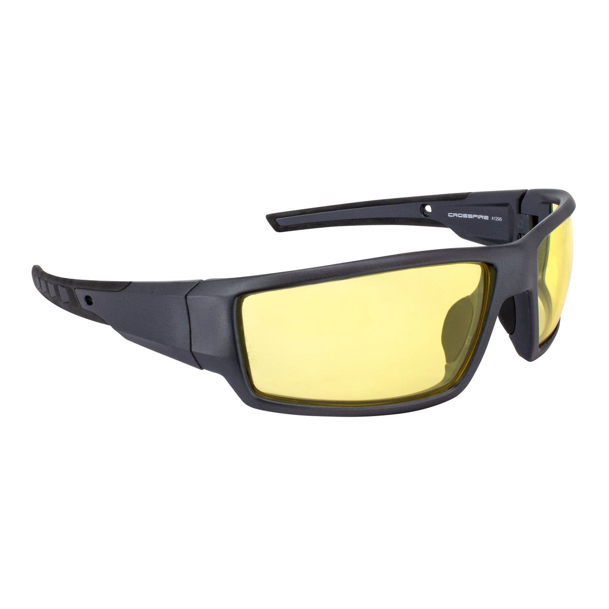 Crossfire Cumulus Premium Safety Eyewear - Aluminum Gray Frame - Amber Lens