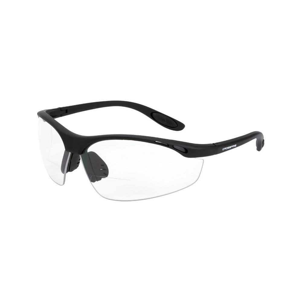 Crossfire Talon Magnifier Safety Eyewear - Matte Black Frame - Clear Lens - 2.0 Diopter