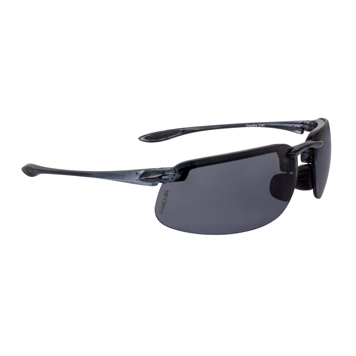 Crossfire ES4 Premium Safety Eyewear - Crystal Black Frame - Smoke Lens