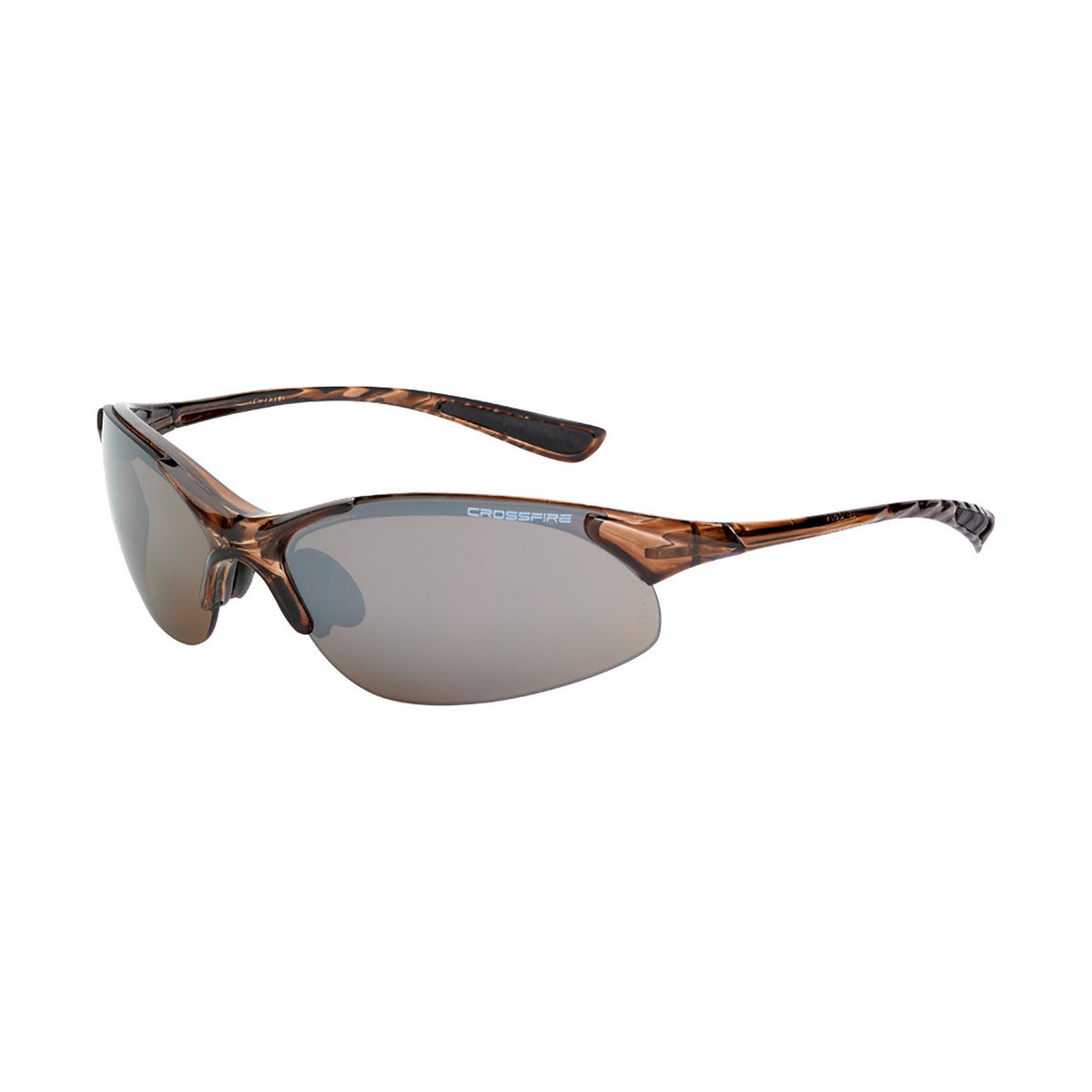 Crossfire XCBR Premium Safety Eyewear - Crystal Brown Frame - HD Brown Mirror Lens
