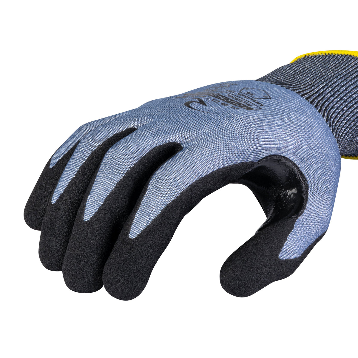 Radians RWG586 HPPE Shell and Sandy Foam Nitrile Palm A6 Cut Protection Glove