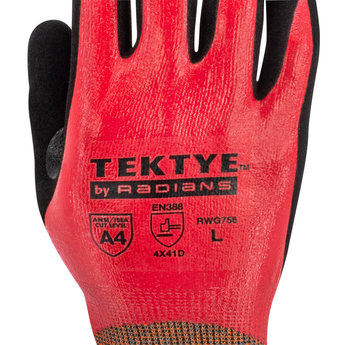 Radians RWG756 TEKTYE® Nitrile Reinforced Thumb A4 Cut Protection Glove